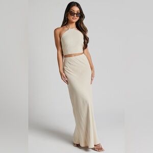 Showpo Cream Maxi Top & Skirt Set